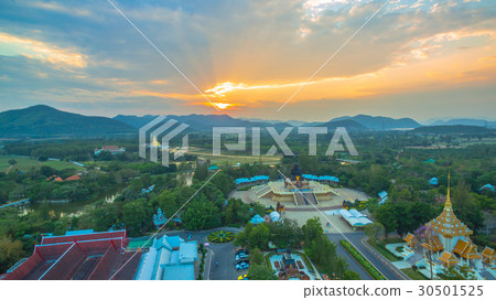 sunset at wat Huay Mongkol temple sunset at wat Huay Mongkol temple 30501525