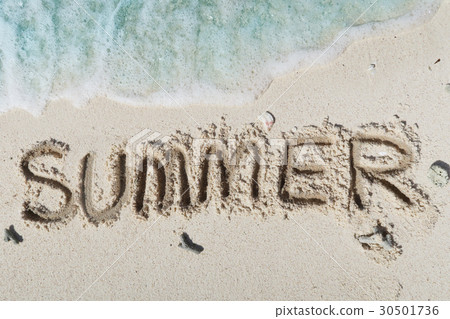 Summer image of sandy beach and wave 30501736
