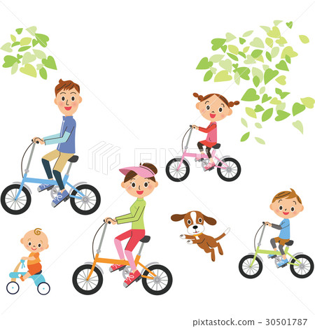 Families riding a bicycle 30501787