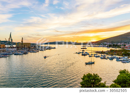 Trogir waterfront during sunset 30502505