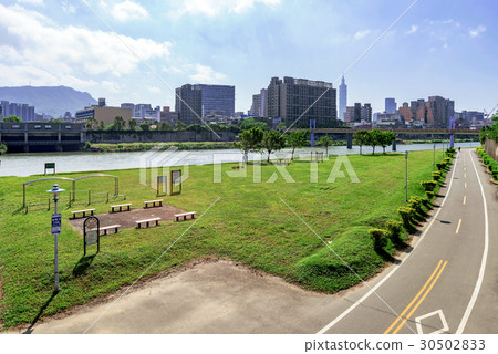 Riverside park cycling path Riverside park cycling path 30502833