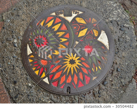 A manhole cover of Matsumoto city, Nagano, Japan. A manhole cover of Matsumoto city, Nagano, Japan. 30504482