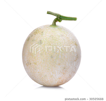 green cantaloupe melon isolated on white  30505688