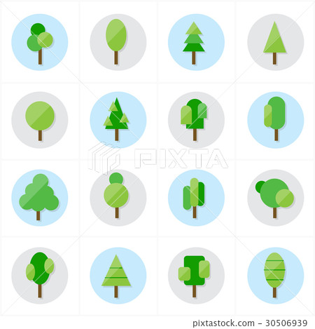 Flat Tree Icons Vector Illustration Flat Tree Icons Vector Illustration 30506939
