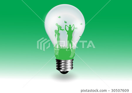 Eco happy family having fun concept paper 30507609