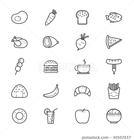 Food and Drink Icons Line Food and Drink Icons Line 30507837