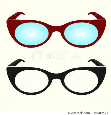 Oval hipster glasses, black and white, colorful Oval hipster glasses, black and white, colorful 30509473