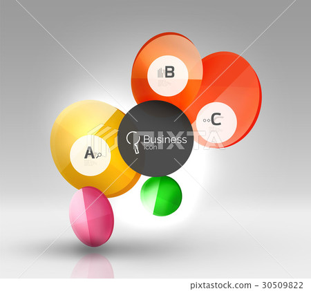 Shiny circles with text in 3d space Shiny circles with text in 3d space 30509822