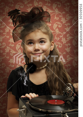 Girl with gramophone Girl with gramophone 30509958