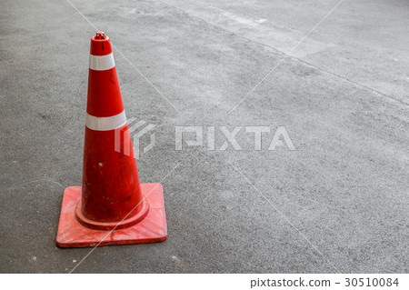 Traffic cones on dark asphalt, copy space Traffic cones on dark asphalt, copy space 30510084