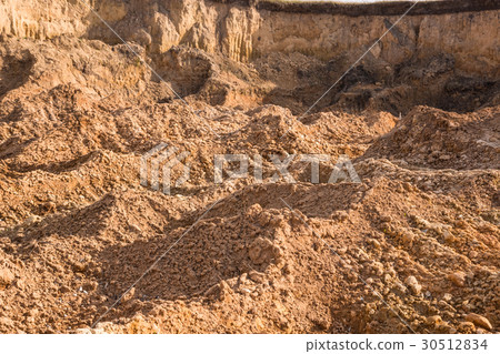 Clay and sand in the quarry. 30512834