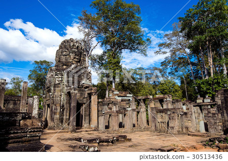 Bayon Temple with giant stone faces, Angkor Wat. 30513436