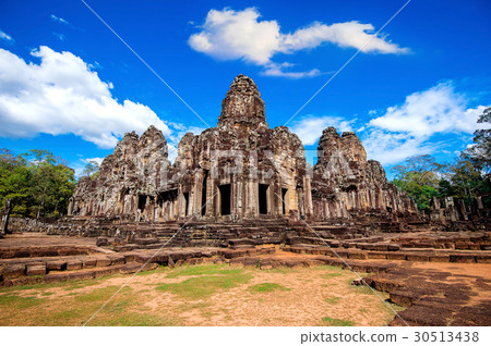 Ancient stone faces of Bayon temple, Angkor Wat. 30513438