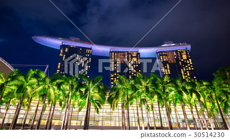 Singapore skyline at night. 30514230