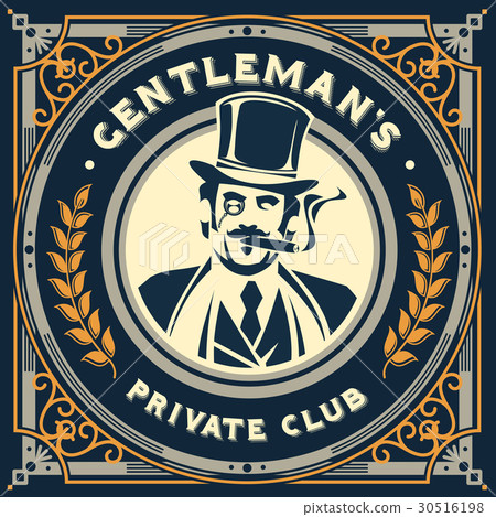 Vintage gentleman emblem, signage 30516198