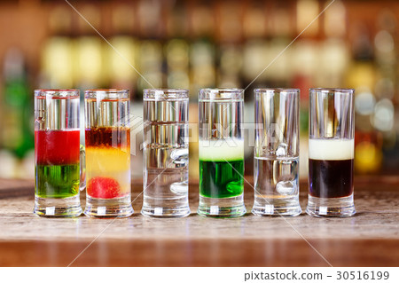 Multi-layer cocktails for a party 30516199