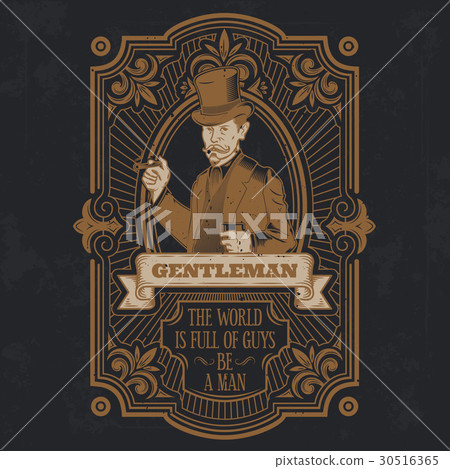 Vintage gentleman emblem, signage Vintage gentleman emblem, signage 30516365