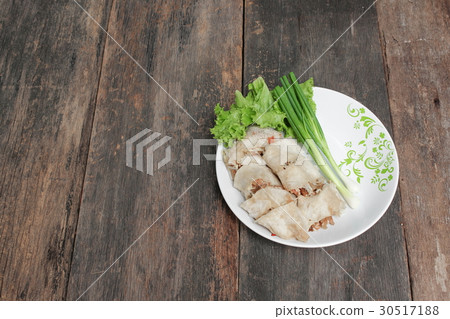 spring rolls with Onion and vegetable on wooden spring rolls with Onion and vegetable on wooden 30517188