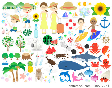 Summer vacation illustration set 30517231