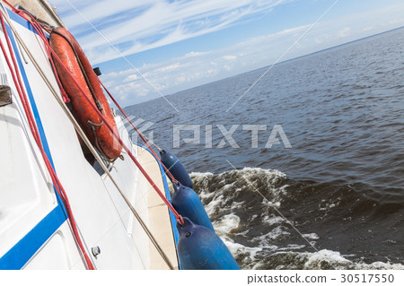 Ship safety equipment, orange lifebuoy 30517550