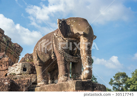 Elephant sculpture in East Mebon temple Elephant sculpture in East Mebon temple 30517745