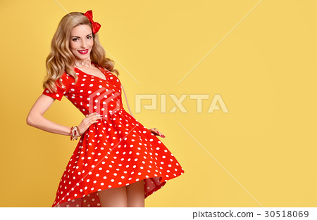 red polka dot dress vintage