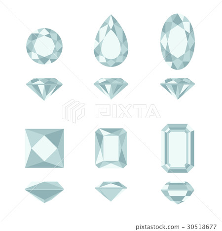 Diamond and gemstone shapes. 30518677