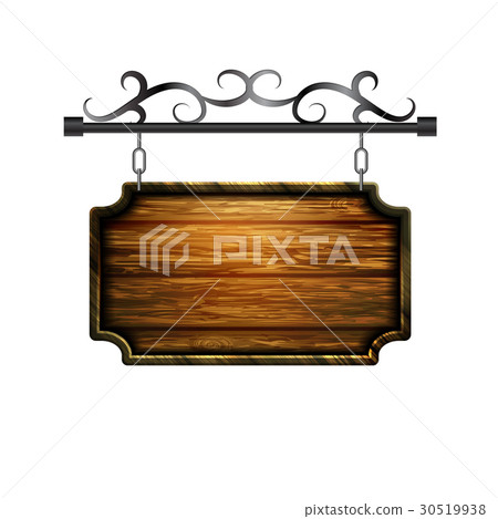 vector wooden signboard 30519938