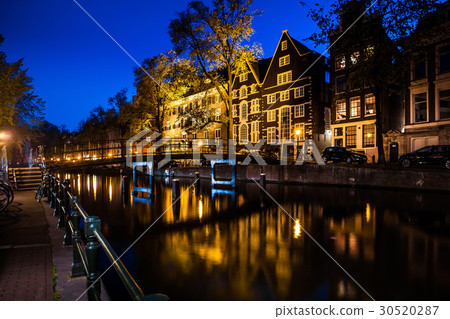 Night shot of canal of Amsterdam Night shot of canal of Amsterdam 30520287