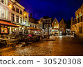 Night view of Bruges square 30520308