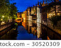 Canals in Bruges at night 30520309
