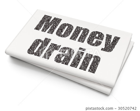 Banking concept: Money Drain on Blank Newspaper Banking concept: Money Drain on Blank Newspaper 30520742
