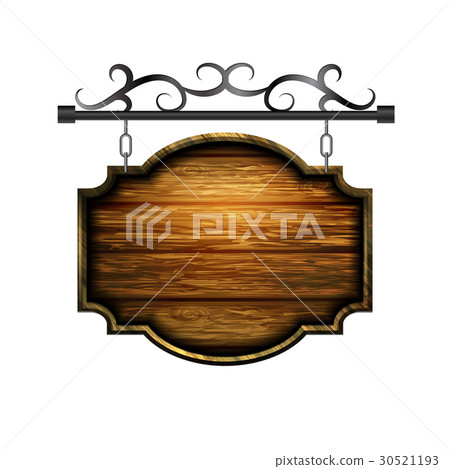 vector wooden signboard 30521193