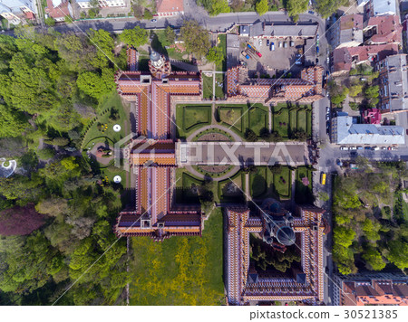 Aerial view of Chernivtsi University - one of the 30521385