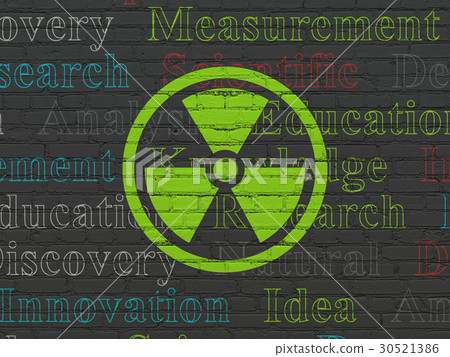 Science concept: Radiation on wall background Science concept: Radiation on wall background 30521386