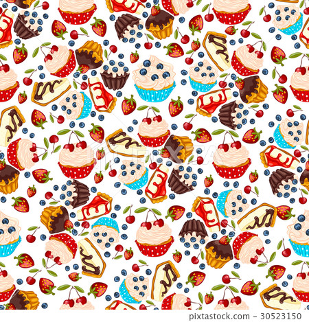 Sweet dessert seamless pattern Sweet dessert seamless pattern 30523150