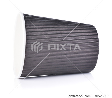 Black Paper cup of hot coffee on white 30523993