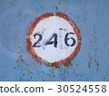 Painted texture with number on metal door 30524558