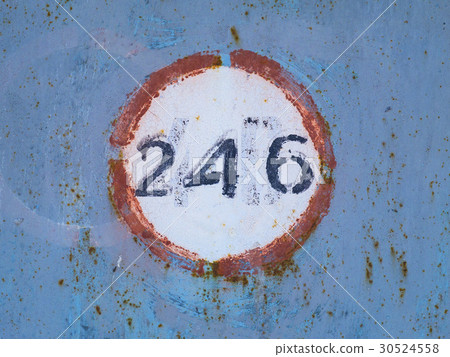 Painted texture with number on metal door Painted texture with number on metal door 30524558