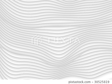 Abstract grey white 3d waves vector background-插圖素材 [30525819] - PIXTA圖庫