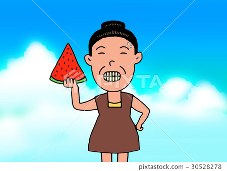 Granny who eats watermelon 30528278