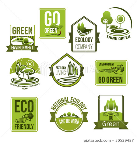 Vector icons set for nature ecology environment - Stock Illustration ...