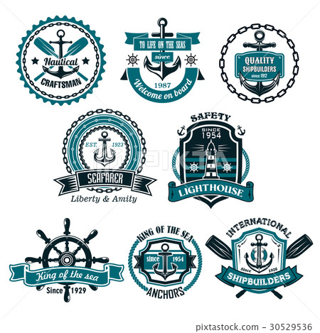 Vector set of nautical and marine icons 30529536