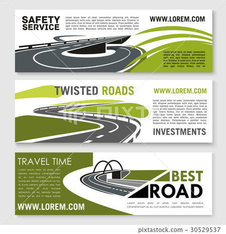 Vector safety road construction and travel banners 30529537