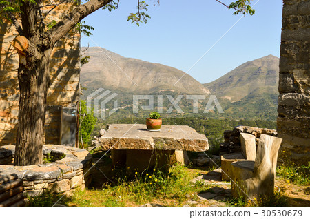 Rest area with a view of the mountains 30530679