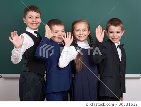 elementary school boy near blank chalkboard elementary school boy near blank chalkboard 30531612