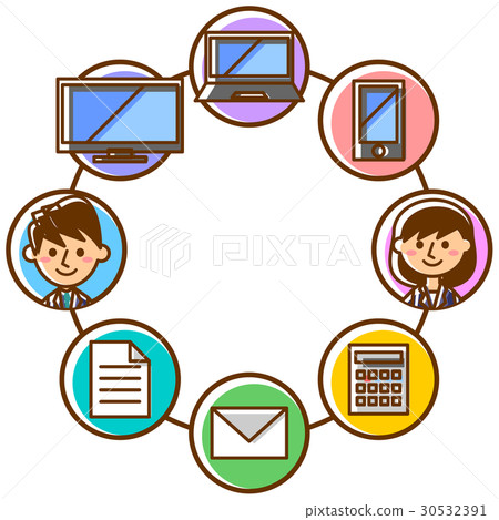 Office worker male female colorful 30532391