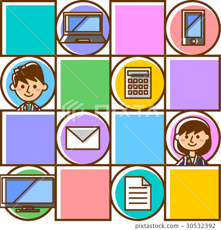 Office worker male female mosaic 30532392