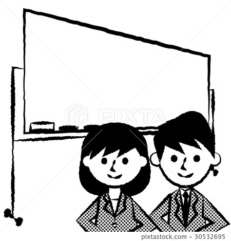 Office worker white board male female upper body 30532695