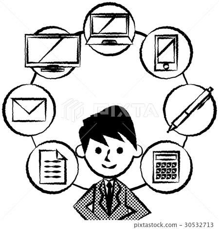 Office worker male upper body 30532713